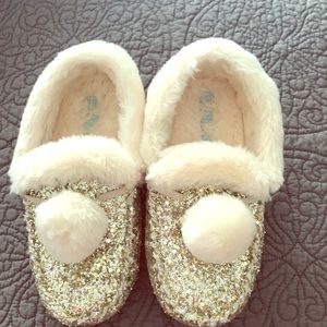 Gold Glitter Slippers